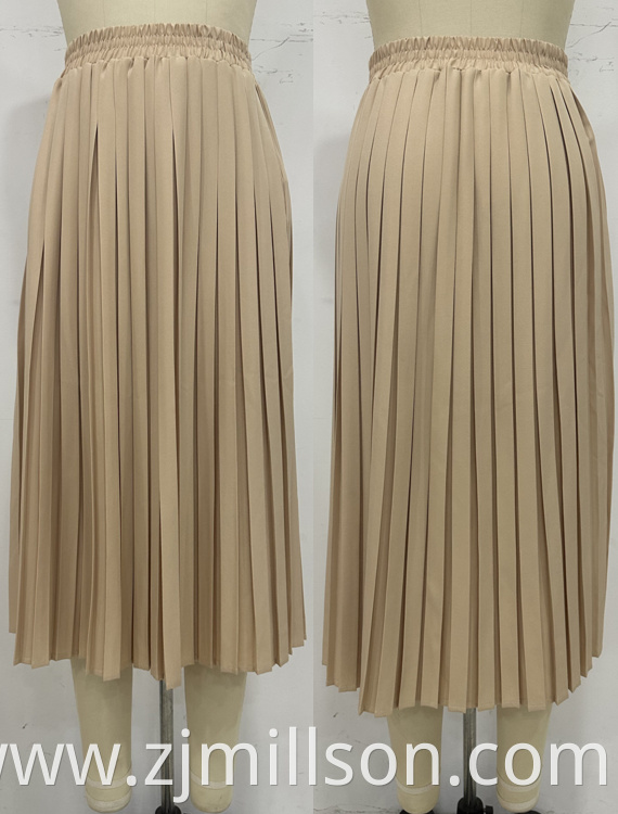 Pure Color Plisse Skirts Png